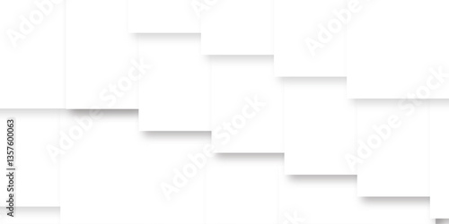 Wallpaper Mural 3D White geometric abstract background overlap layer on bright space with rounded rhomb effect decoration. Vector abstract graphic design Banner Pattern background web template. Torontodigital.ca