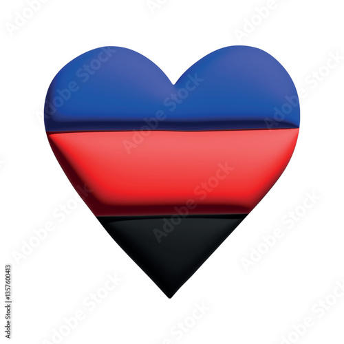 Free Download Colorful heart shape Polyamory pride flag Happy pride day LGBTQ community Pride Month Vector 3d clipart for posters, stickers, logo, cards - GFXLoad