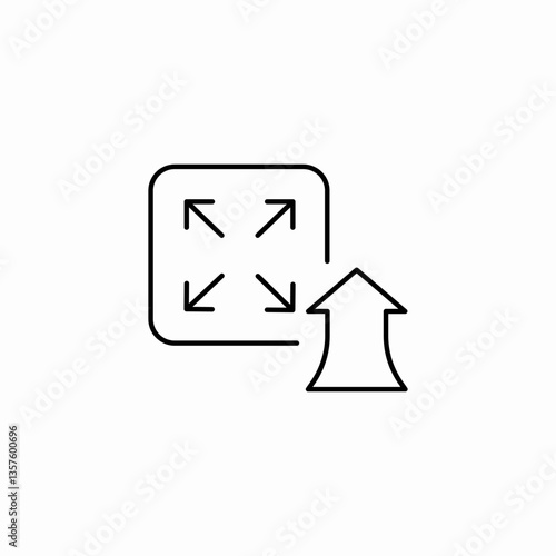 expansion rise icon sign vector