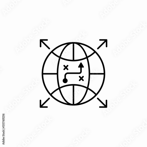 global expansion strategy icon sign vector