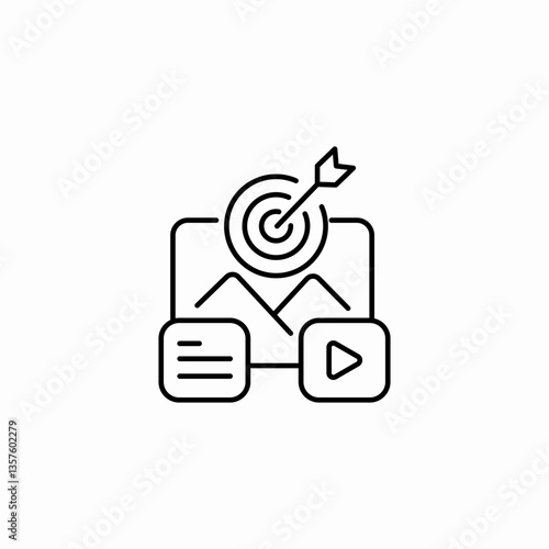 media goal icon sign vector