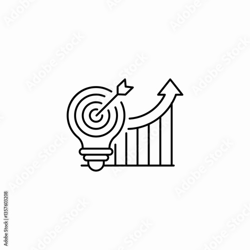 rising goal icon sign vector