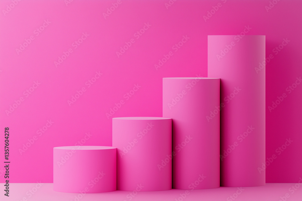 3D bar chart icon on solid background
