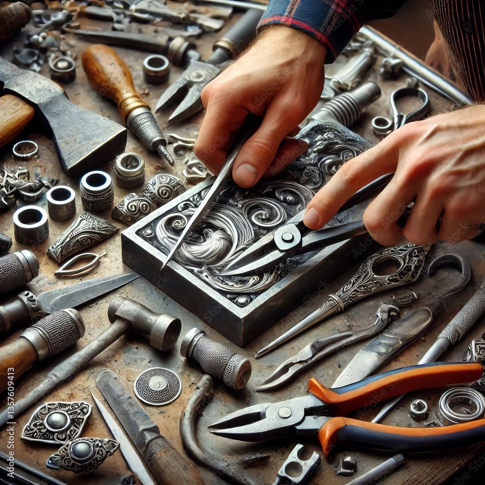 Fototapeta premium Metalworking functional and decorative items