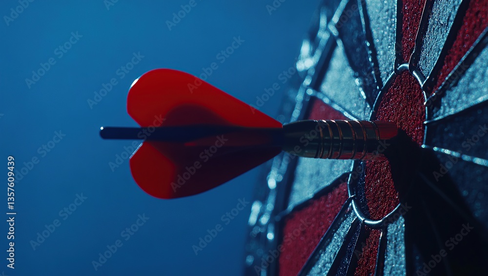 Darts hitting the bullseye on a dartboard, with a sharp focus. Darts hitting the bullseye on a dartboard, with a sharp focus.