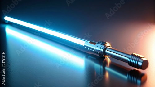 Wallpaper Mural Minimalist Lightsaber Reflection, Abstract Energy Weapon, Sci-Fi Film Prop Torontodigital.ca