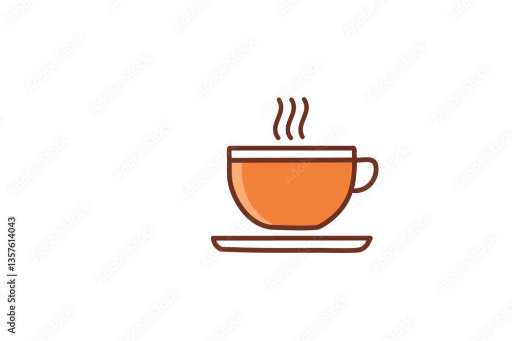  Taza de café con leche aislada sobre fondo blanco con trazado de recorte