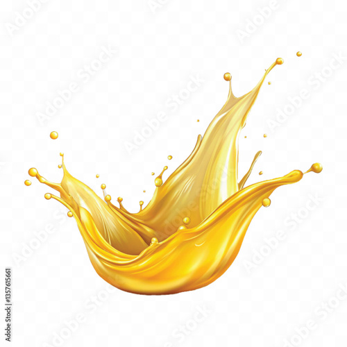 abstract 3d  mango or yellow oil splashing in the air  isolated on white background	
