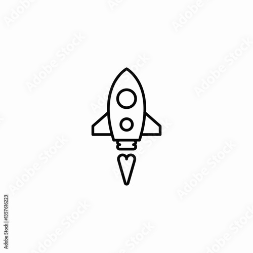 rocket fly icon sign vector