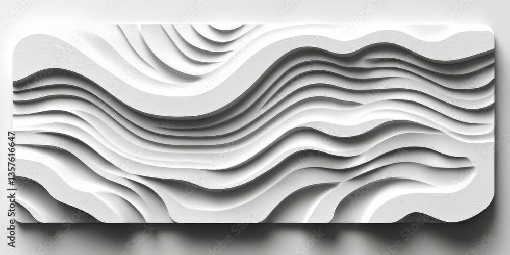 Fototapeta premium Abstract White Wave Texture Pattern Relief 3D Modern Art