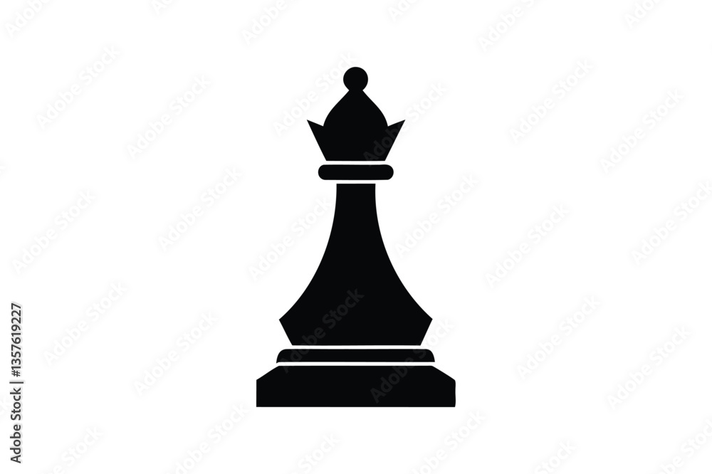Chess icon silhouette on white background Chess icon silhouette on white background