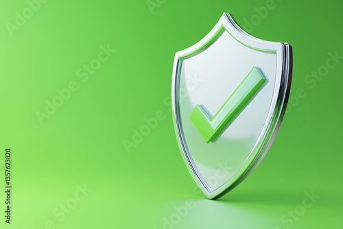 Shield with checkmark icon on green background
