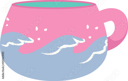 Tea Cup With Sea Pattern