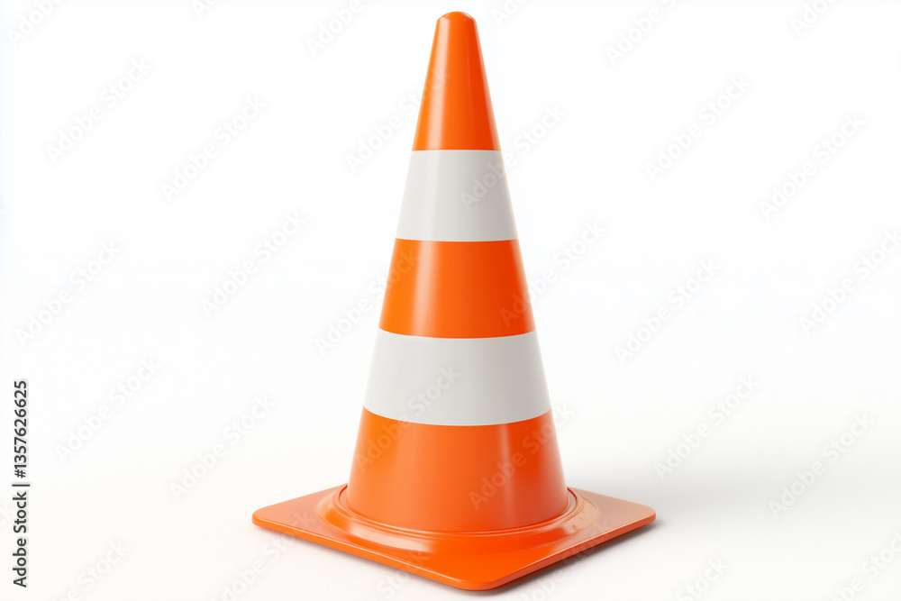 Traffic cone icon on white background Traffic cone icon on white background