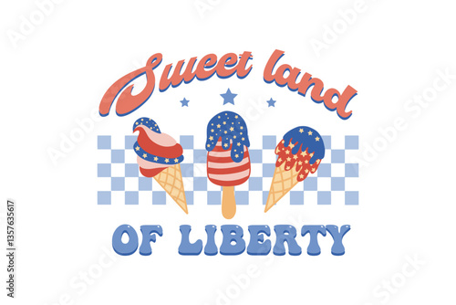 Sweet land of liberty, 4th of July SVG T shirt Design