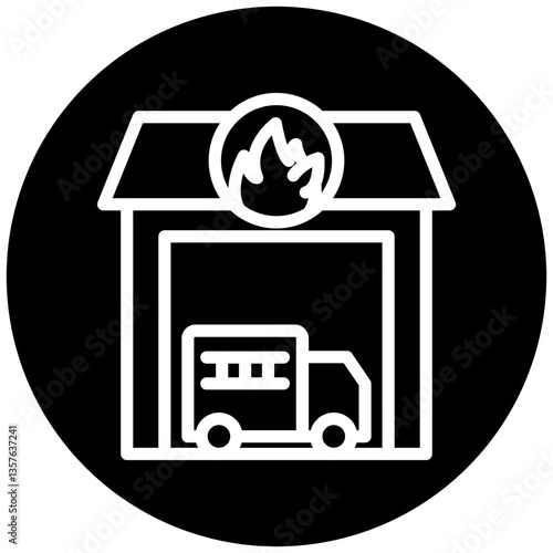 Firefighter Garage Icon Style