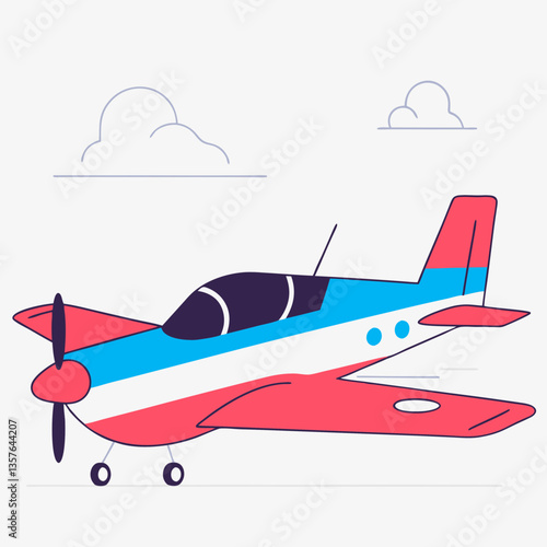 Soaring High: A stylized illustration captures the essence of flight with a vibrant aircraft cruising among fluffy clouds.