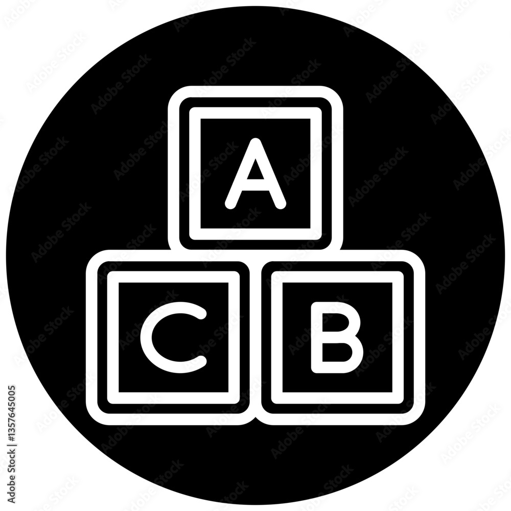 ABC Blocks Icon Style ABC Blocks Icon Style