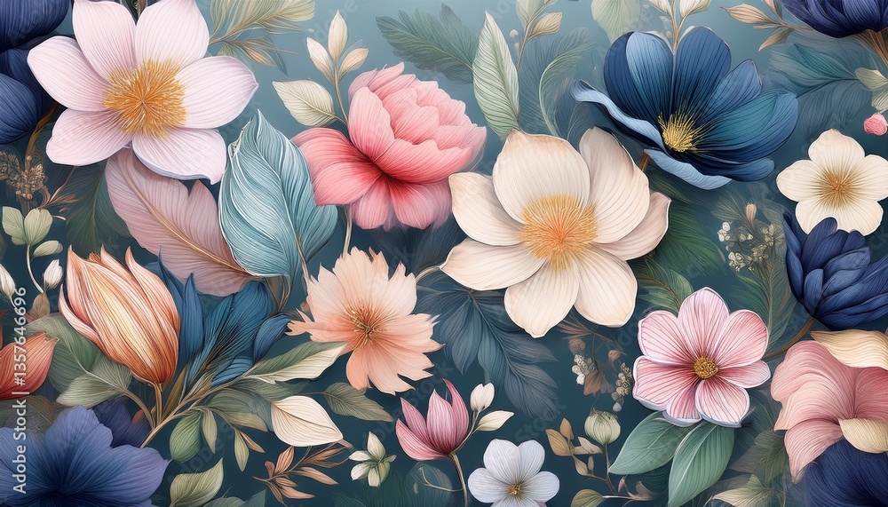 Obraz premium watercolor flowers background