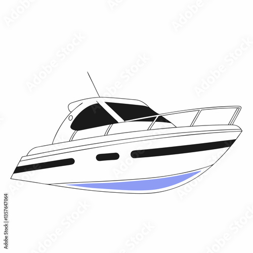 Sleek Yacht on the Horizon: A modern yacht slices through the waves, its streamlined design a testament to luxury and adventure on the open water, beckoning explorers to discover the sea.