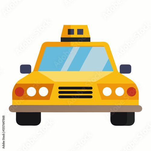 Yellow Taxi Icon: A cheerful yellow taxi cab icon, complete with a distinctive checkerboard roof, ready to transport you anywhere in the city. Perfect for websites, apps, and marketing materials.