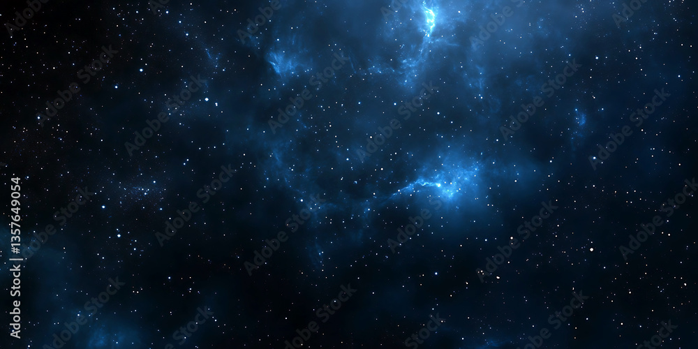 Naklejka premium Cosmic view of starry sky with vibrant colors and deep space elements at night