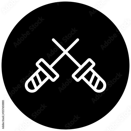 Fencing Sports Icon Style