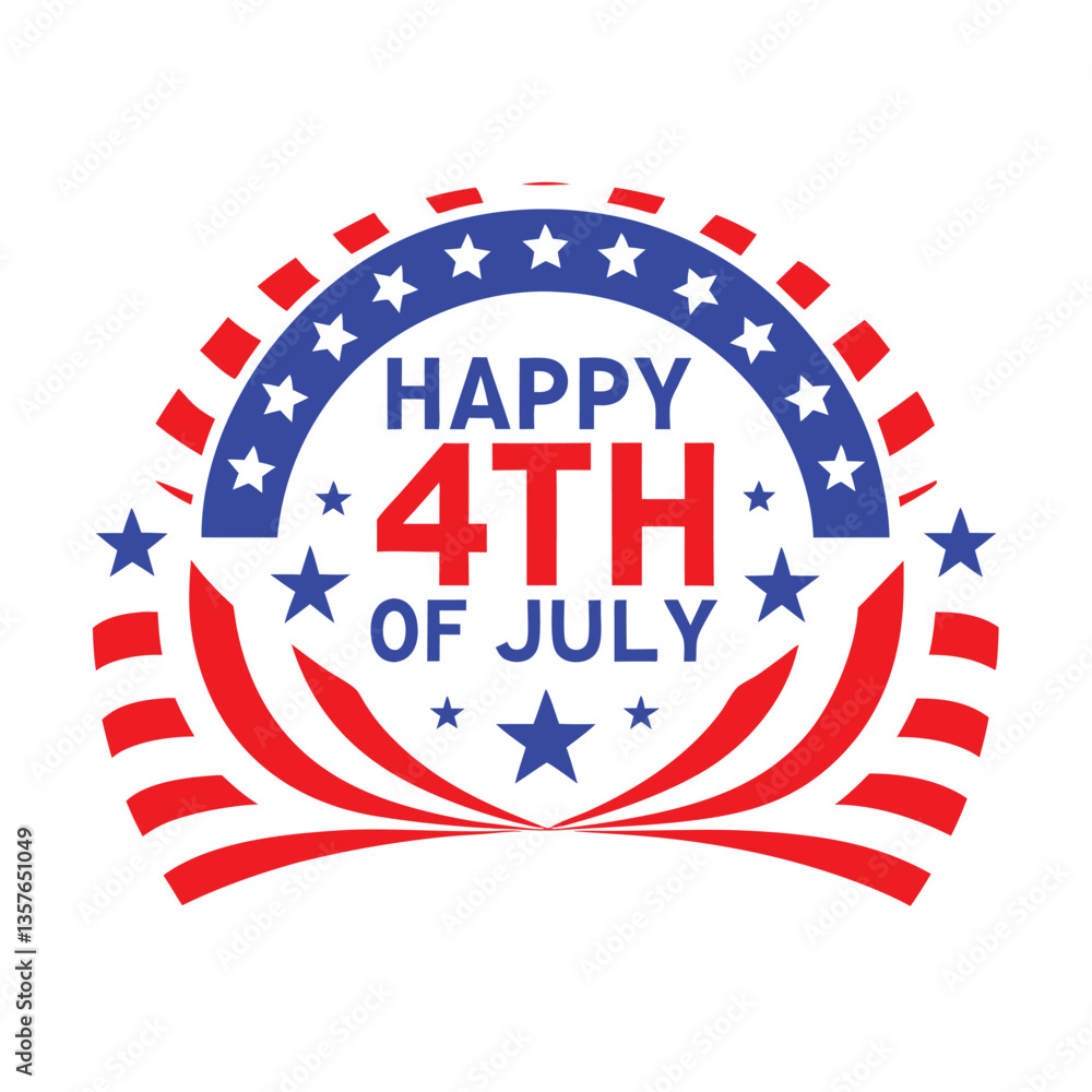 Obraz premium 4th of July Typography Vector Art | Patriotic T-Shirt Text Illustration Design