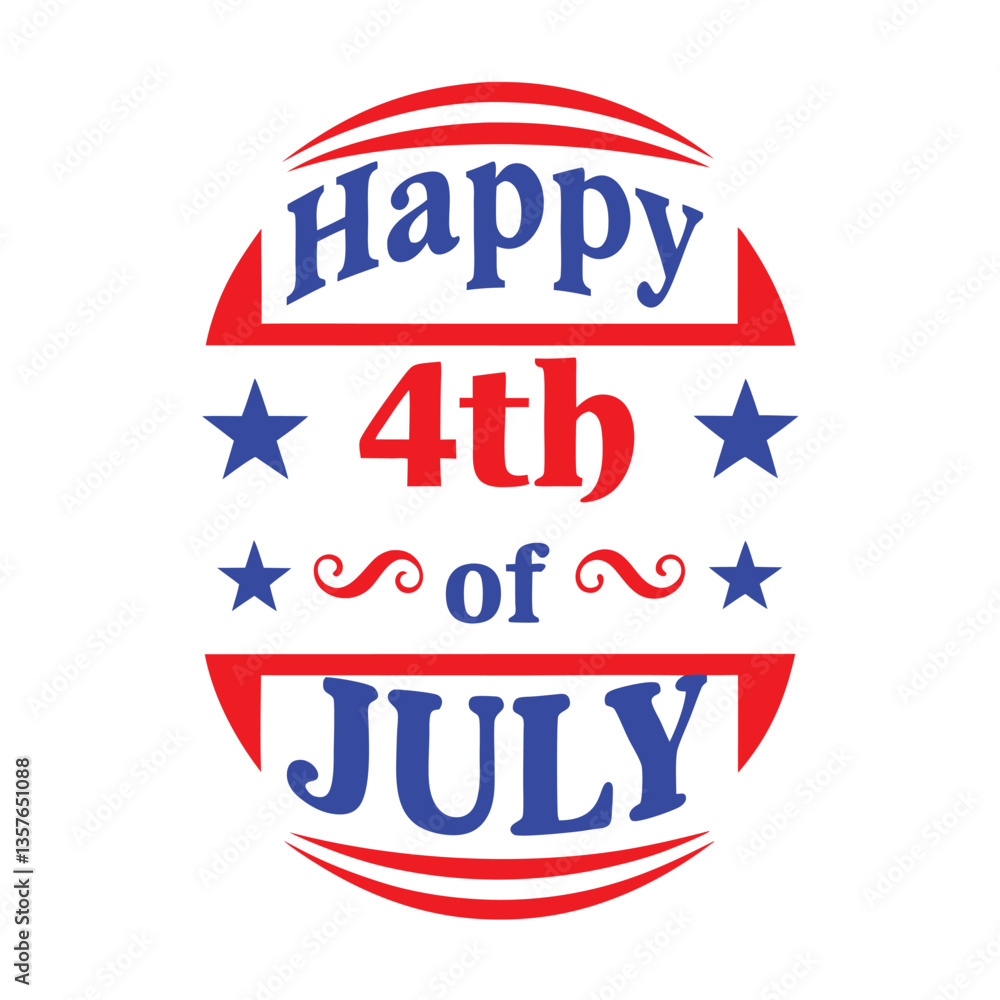 4th of July Typography Vector Art | Patriotic T-Shirt Text Illustration Design 4th of July Typography Vector Art | Patriotic T-Shirt Text Illustration Design