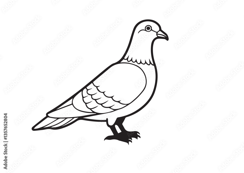 Fototapeta premium Pigeon bird silhouette vector illustration Design