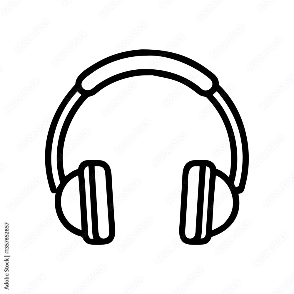 custom made wallpaper toronto digitalIcon of headphones in minimalist style on a white background