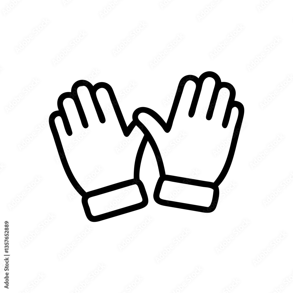 Icon of gloves against a minimalistic white background Icon of gloves against a minimalistic white background