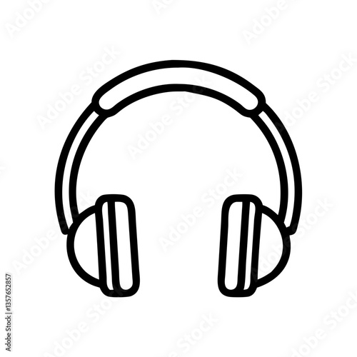 Icon of headphones in minimalist style on a white background  