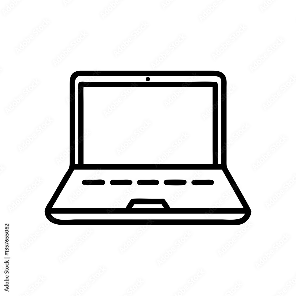 Laptop icon outline design with a blank screen Laptop icon outline design with a blank screen
