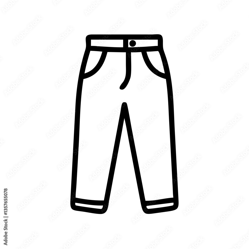 Icon of stylish pants in black outline design Icon of stylish pants in black outline design
