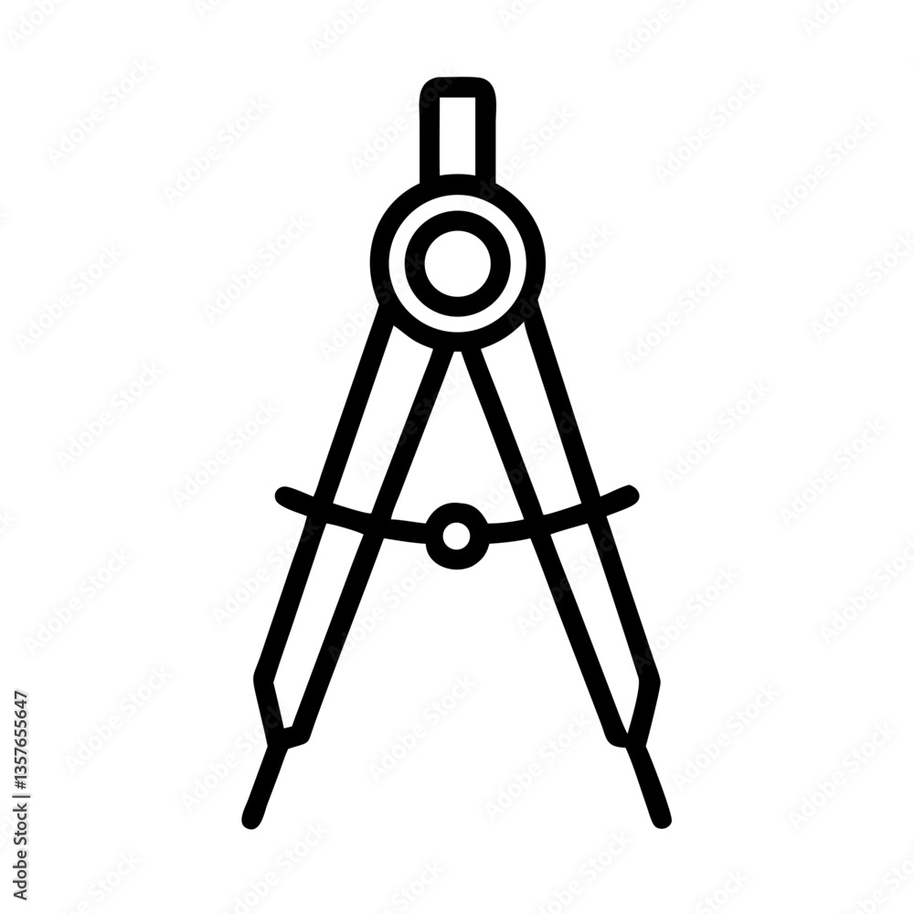 Technical Compass Icon in Minimalist Style Technical Compass Icon in Minimalist Style