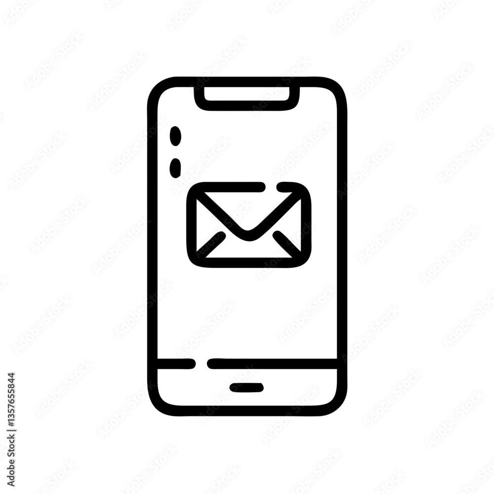 Smartphone with email icon design in minimalist style Smartphone with email icon design in minimalist style