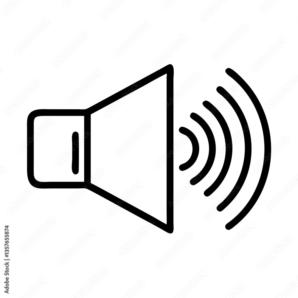Sound icon with speaker and sound waves in simple style Sound icon with speaker and sound waves in simple style