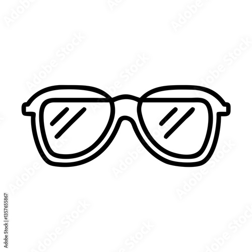 Icon of stylish sunglasses outline design  