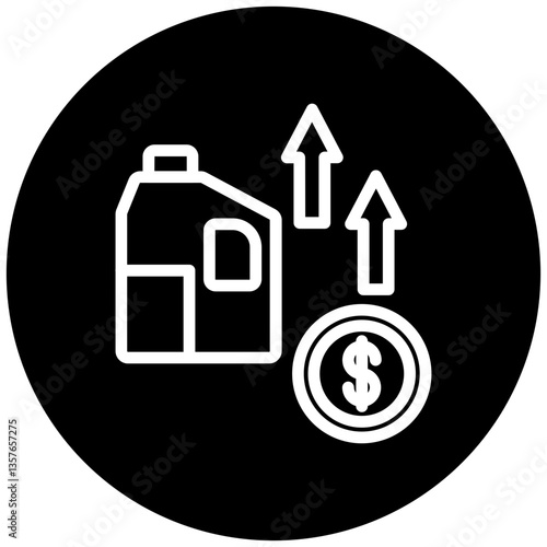 Oil Price Increase Icon Style