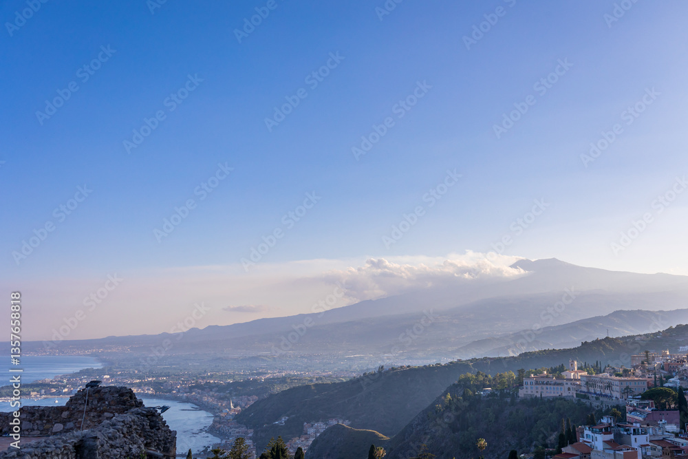 Evening in the city of Taormina