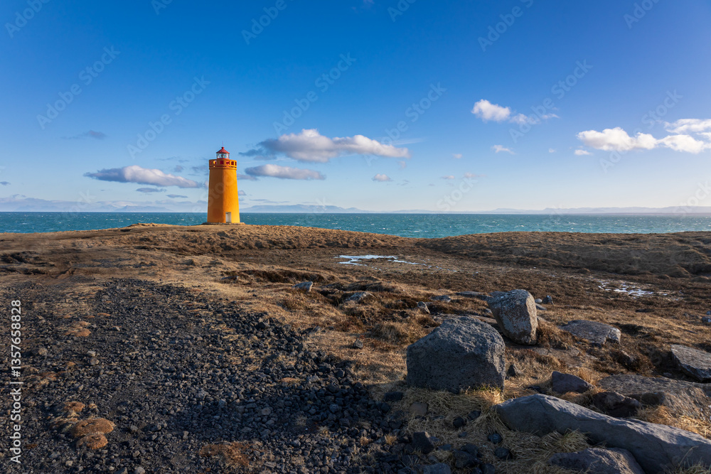 Iconic lighthouse in iceland