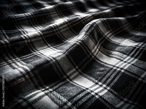 Monochrome Plaid Night Photography: Dark Urban Textures