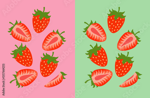 Nand-drawn strawberries vector illustration
