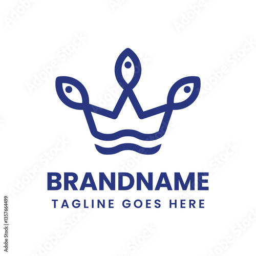 Fish Crown Logo, symbolizing leadership, excellence, and mastery
