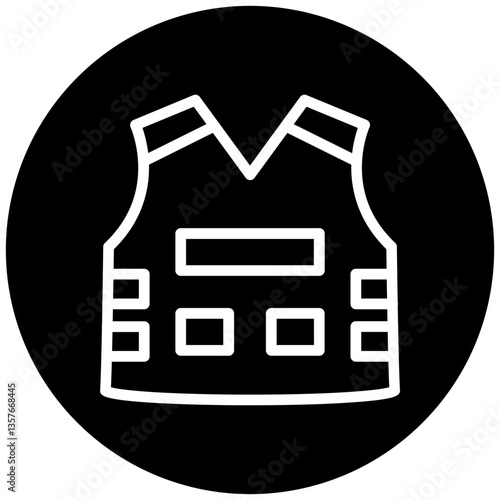Bulletproof Vest Icon Style