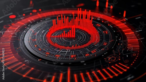 Abstract Red and Black Futuristic Data Visualization