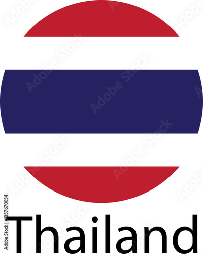 Free Download Thailand flag. Official national flag of the world. Country round shape illustration. Official coloring sign, country flag banner. International travel symbol isolated on transparent background. - GFXLoad