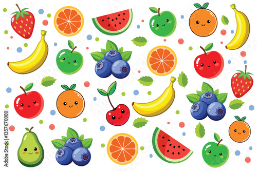 Mixed fruit seamless pattern, fabric, textile, Hand-drawn, Pattern Design, Repeatable, decoration, wallpaper