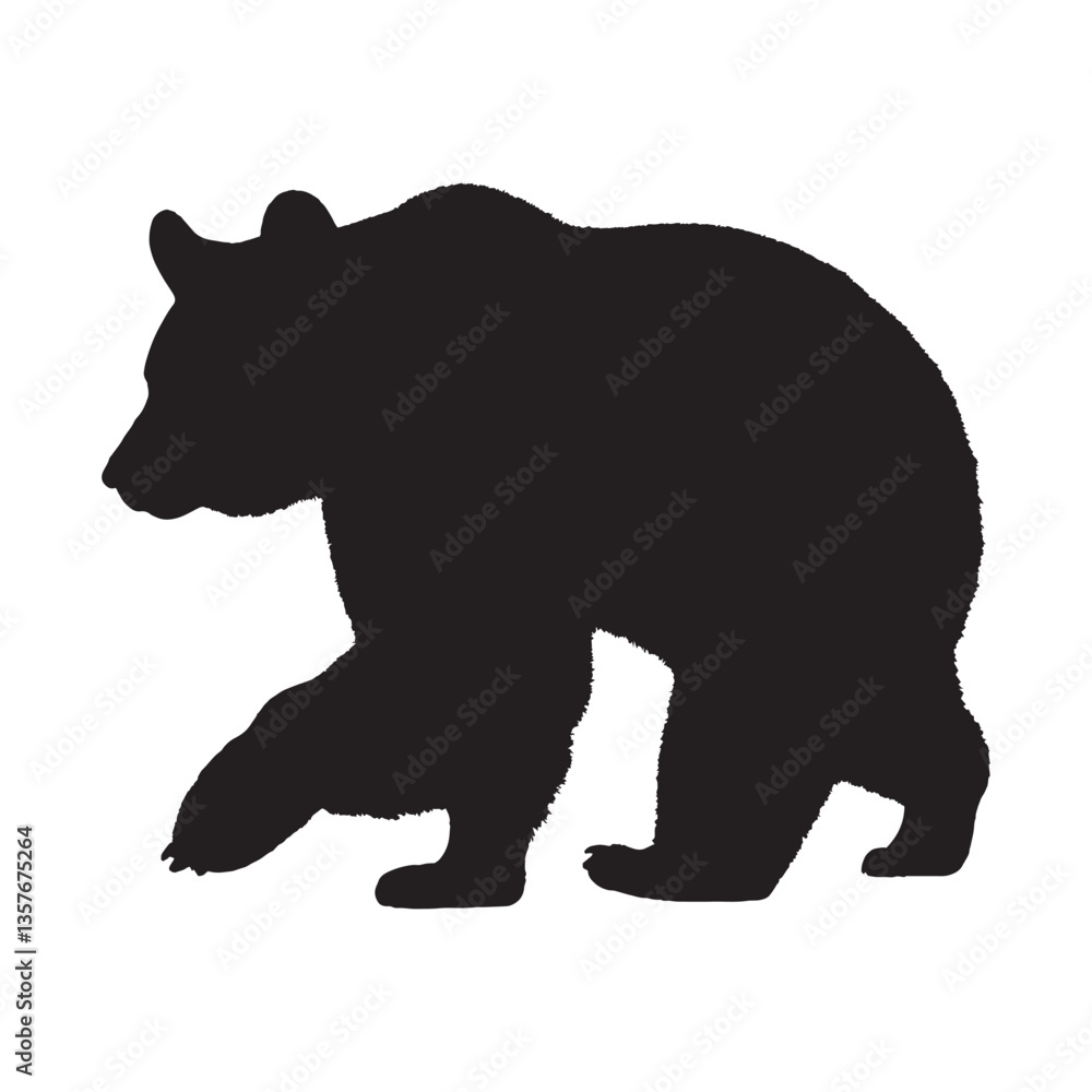 Fototapeta premium Bear Silhouette Vector - Fearsome and Strong Predator Clipart for Nature and Wildlife Designs - Bear Vector - Bear Icon - Bear Illustration